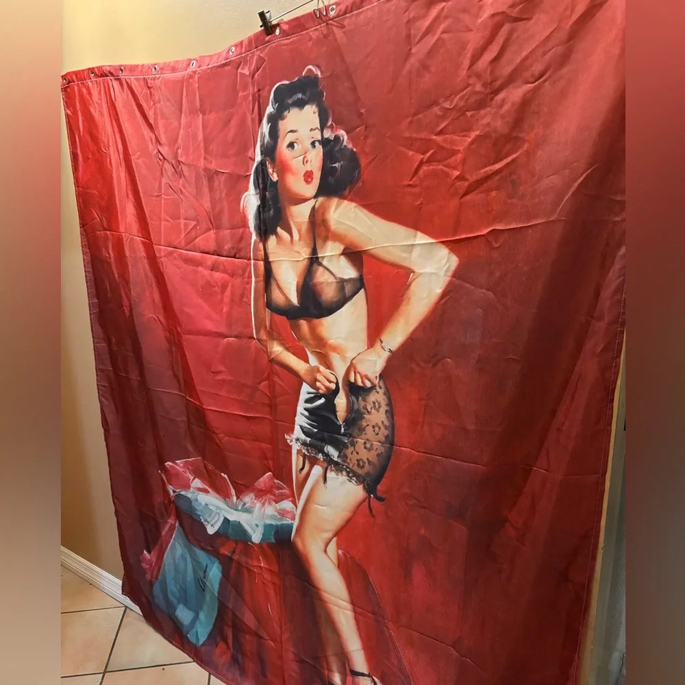 Gil Elvgren's Calendar Pinups Going to Waist Vintage Style Pin-Up Shower Curtain